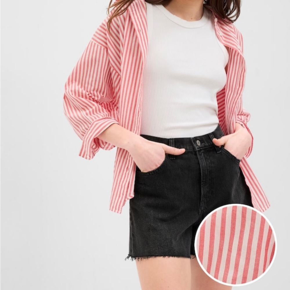 NWOT Gap 3/4 Sleeve Stripe Big Shirt, XXL Tall